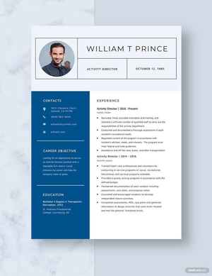 Activity Director Resume
