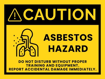 Free Danger Asbestos Do Not Disturb Material - Health and Safety Sign Template to Edit Online