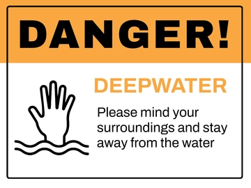 Free Danger Deep Water Sign Template to Edit Online