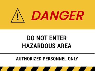 Free Danger Hazard Area Do Not Enter Stanchion Sign Template to Edit Online