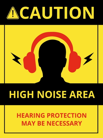 Free Caution - High Noise Area Hearing Protection May Be Necessary Sign Template to Edit Online