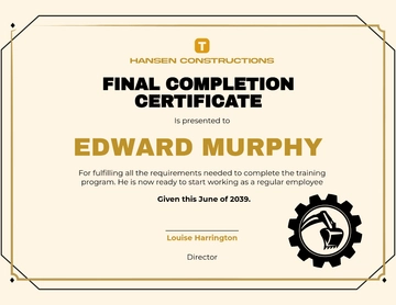 Free Final Completion Certificate Template to Edit Online