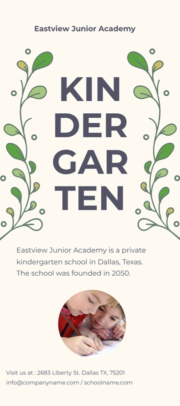 Free Kindergarten DL Card Template to Edit Online