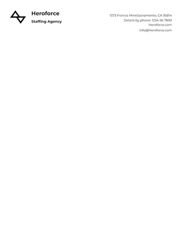 Free Staffing Agency Letterhead Template to Edit Online
