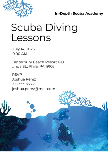 Free Scuba Diving School Invitation Template to Edit Online