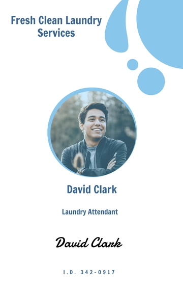 Free Laundry ID Card Template to Edit Online