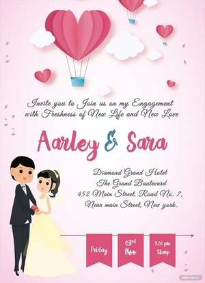 Elegant Engagement Invitation Card Template