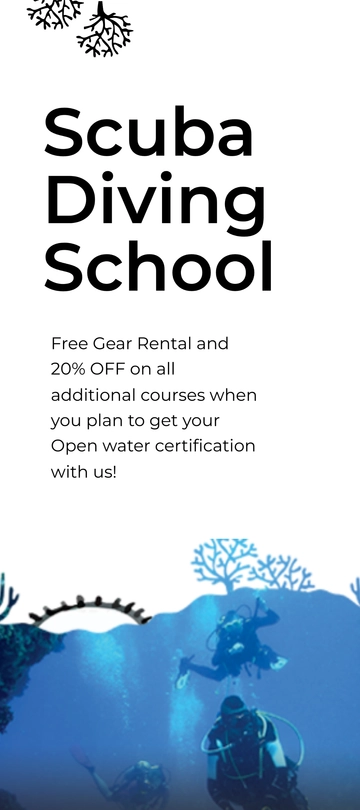 Free Scuba Diving School Rack Card Template to Edit Online