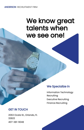 Free Recruitment Firm Poster Template to Edit Online