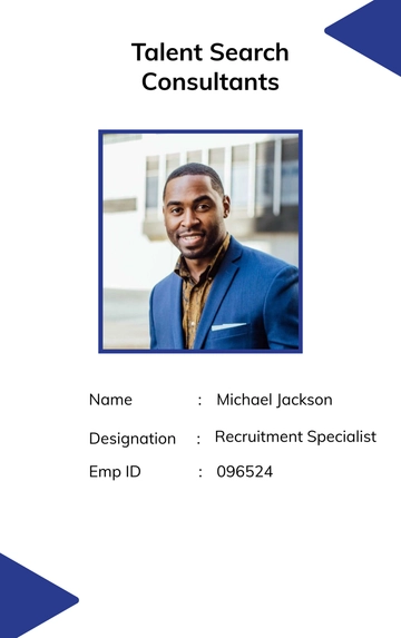 Free Recruitment Firm ID Card Template to Edit Online