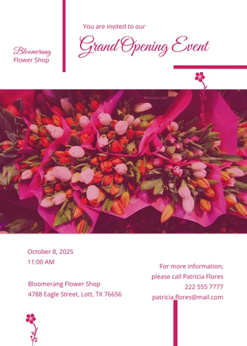 Free Flower Shop Invitation Template to Edit Online