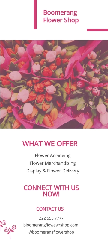Free Flower Shop Rack Card Template to Edit Online