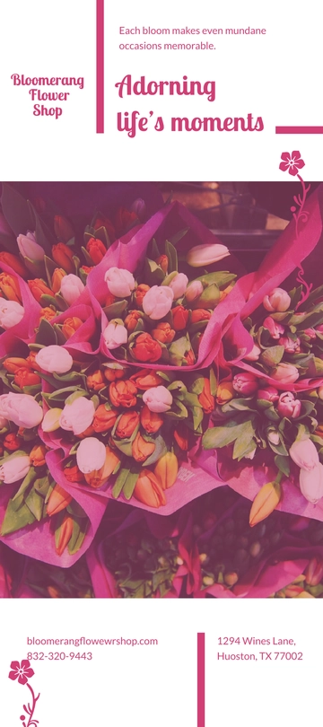 Free Flower Shop DL Card Template to Edit Online