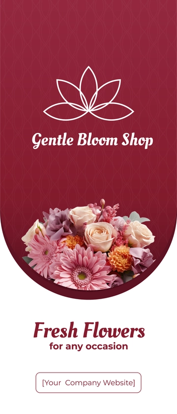 Free Flower Shop Roll Up Banner Template to Edit Online