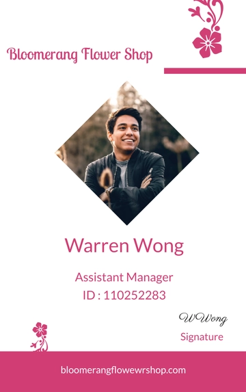 Free Flower Shop ID Card Template to Edit Online