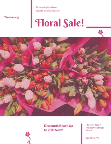 Free Flower Shop Promotional Flyer Template to Edit Online