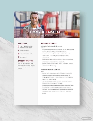 Automation Technician Resume