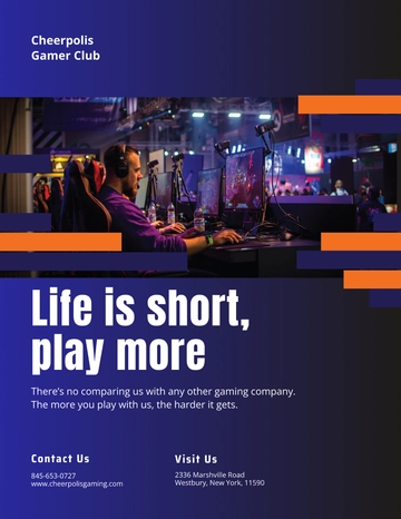 Free Gaming Company Pamphlet Template to Edit Online