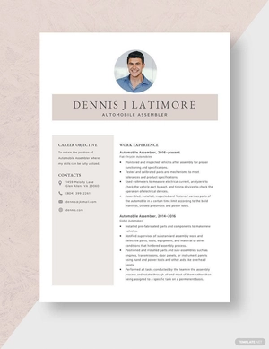Automobile Assembler Resume