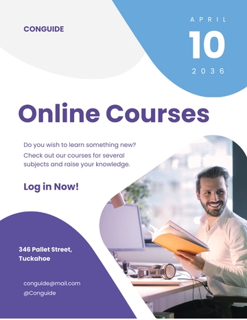 Free Online Courses Flyer Template to Edit Online