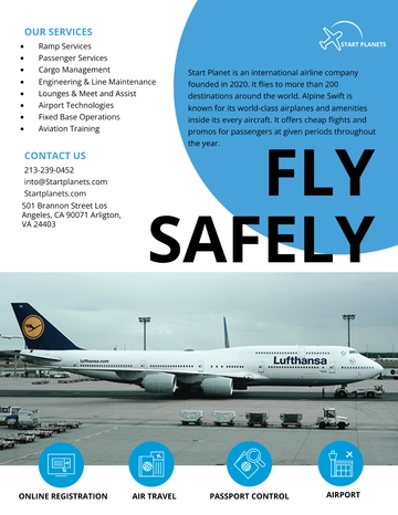 Free Airlines/Aviation Services Flyer Template to Edit Online