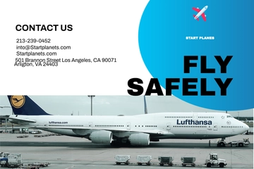 Free Airlines/Aviation Services Postcard Template to Edit Online