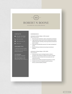 Automotive Collision Repair Resume