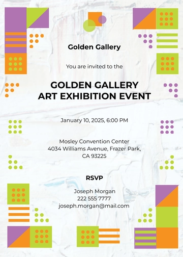 Free Photo Art Gallery Invitation Template to Edit Online