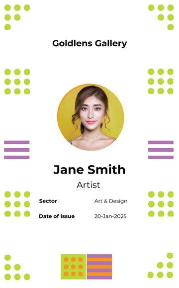 Free Photo Art Gallery ID Card Template to Edit Online