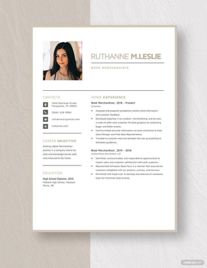 Book Merchandiser Resume