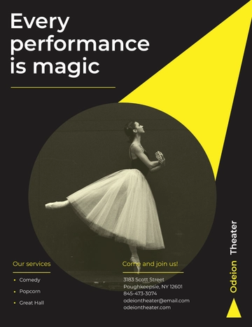 Free Theater Company Pamphlet Template to Edit Online