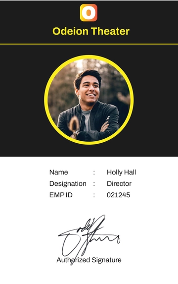 Free Theater Company ID Card Template to Edit Online