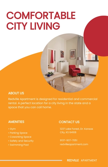 Free Apartment Rental Poster Template to Edit Online