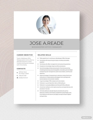 Bookkeeper Office Manager Resume