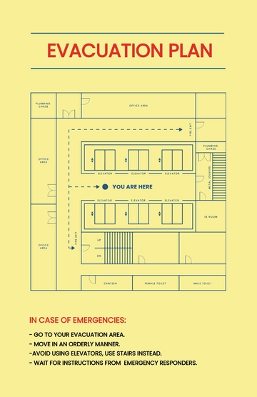 Free Building Evacuation Plan Poster Template to Edit Online