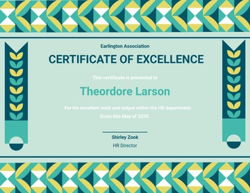 Free HR Excellence Certificate Template to Edit Online