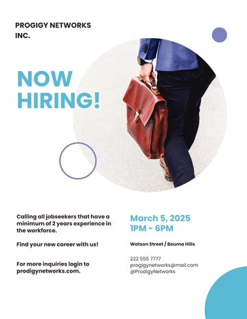 Free Now Hiring Flyer Template to Edit Online