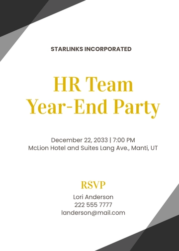 Free Elegant HR Invitation Template to Edit Online
