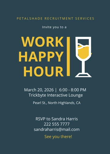 Free Work Happy Hour Invitation Template to Edit Online