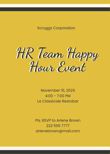 Free HR Happy Hour Invitation Template to Edit Online