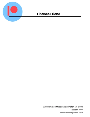Free Finance Consultant Letterhead Template to Edit Online