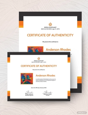Authenticity Certificate With Photo Template Authenticity Certificate With Photo Template