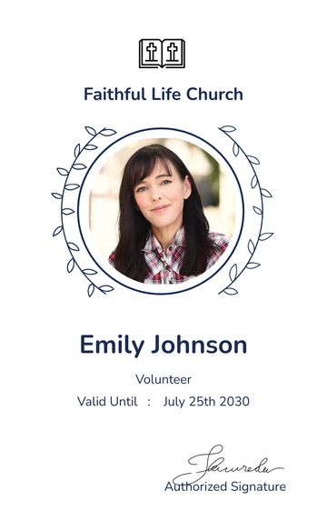 Free Church ID Card Template to Edit Online
