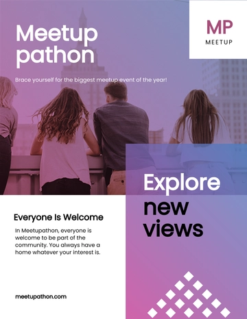 Free Simple Meetup Event Leaflet Template to Edit Online