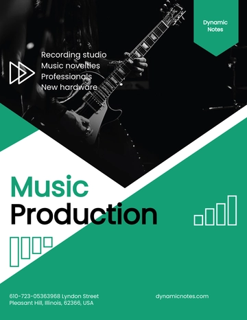Free Music Production Pamphlet Template to Edit Online