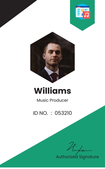 Free Music Production ID Card Template to Edit Online