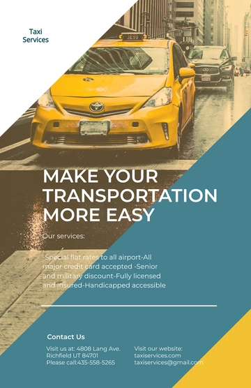 Free Taxi Services Poster Template to Edit Online