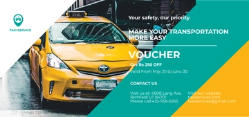 Free Taxi Services Voucher Template to Edit Online