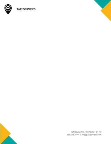 Free Taxi Services Letterhead Template to Edit Online