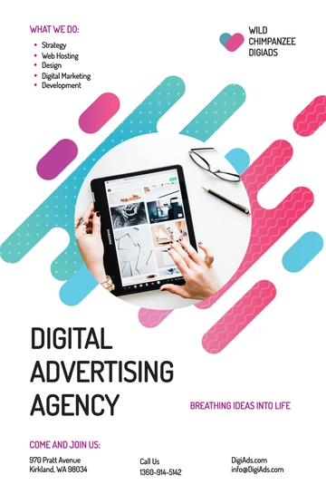 Free Digital Advertising Agency Poster Template to Edit Online